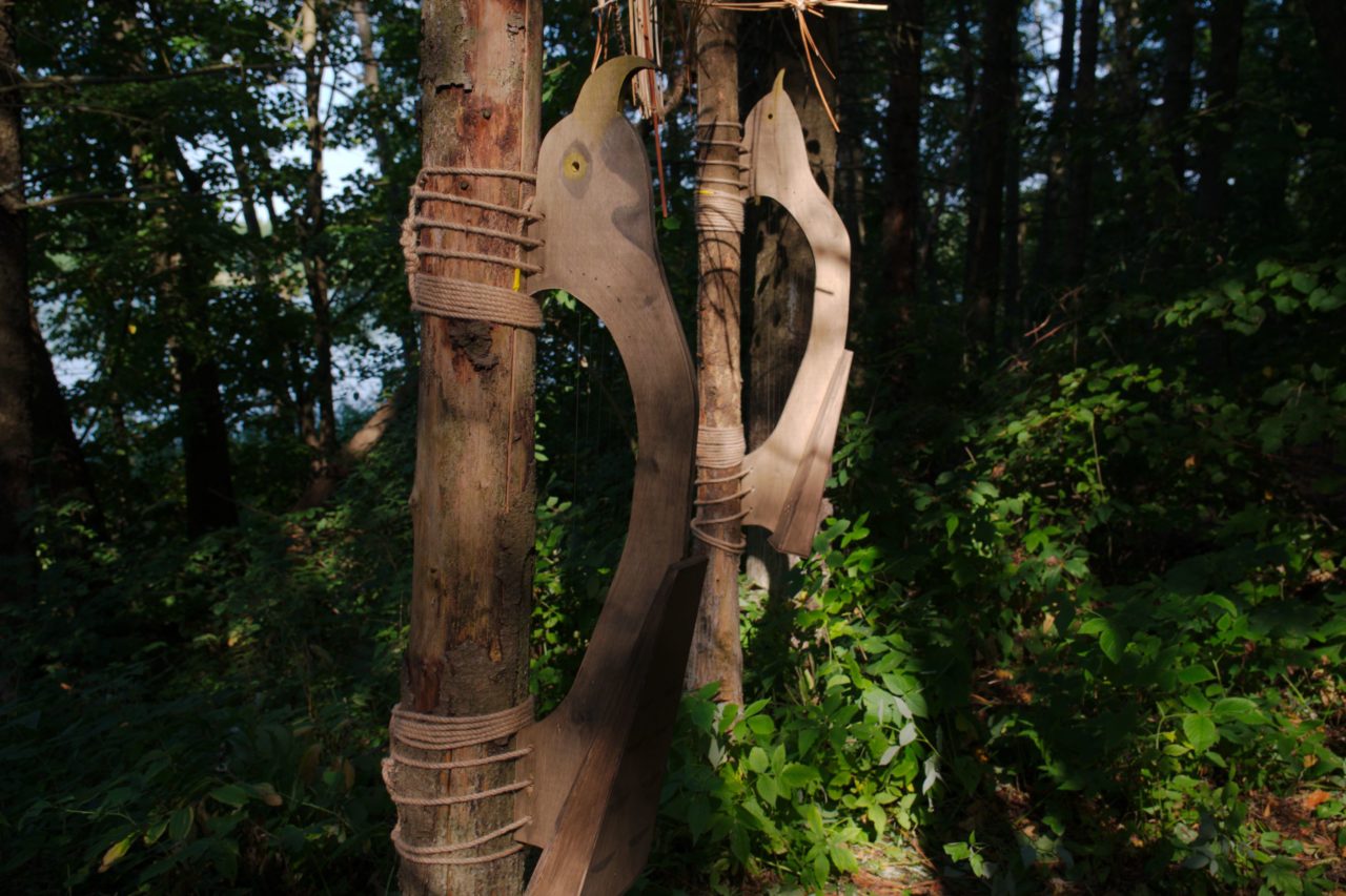 4 birds tree harp installation LT